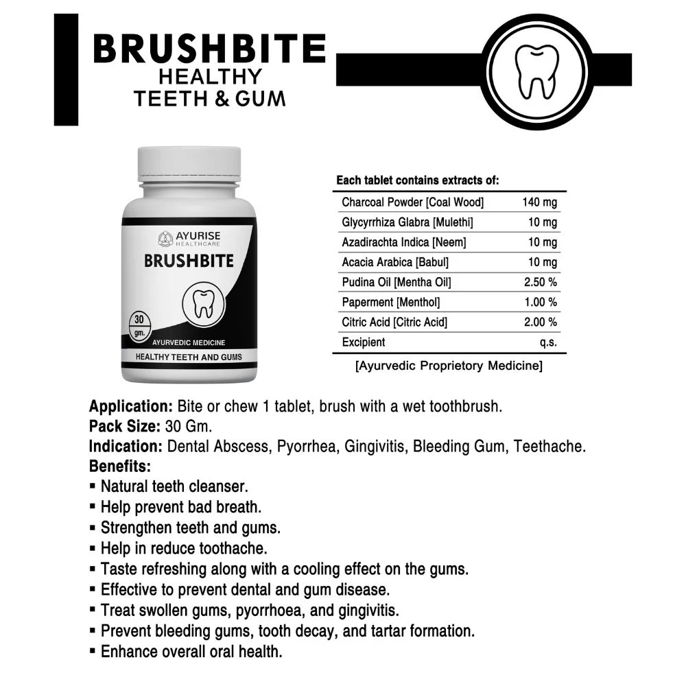 BRUSHBITE – Healthy Teeth & Gum (Chewable Tablets) Brochure